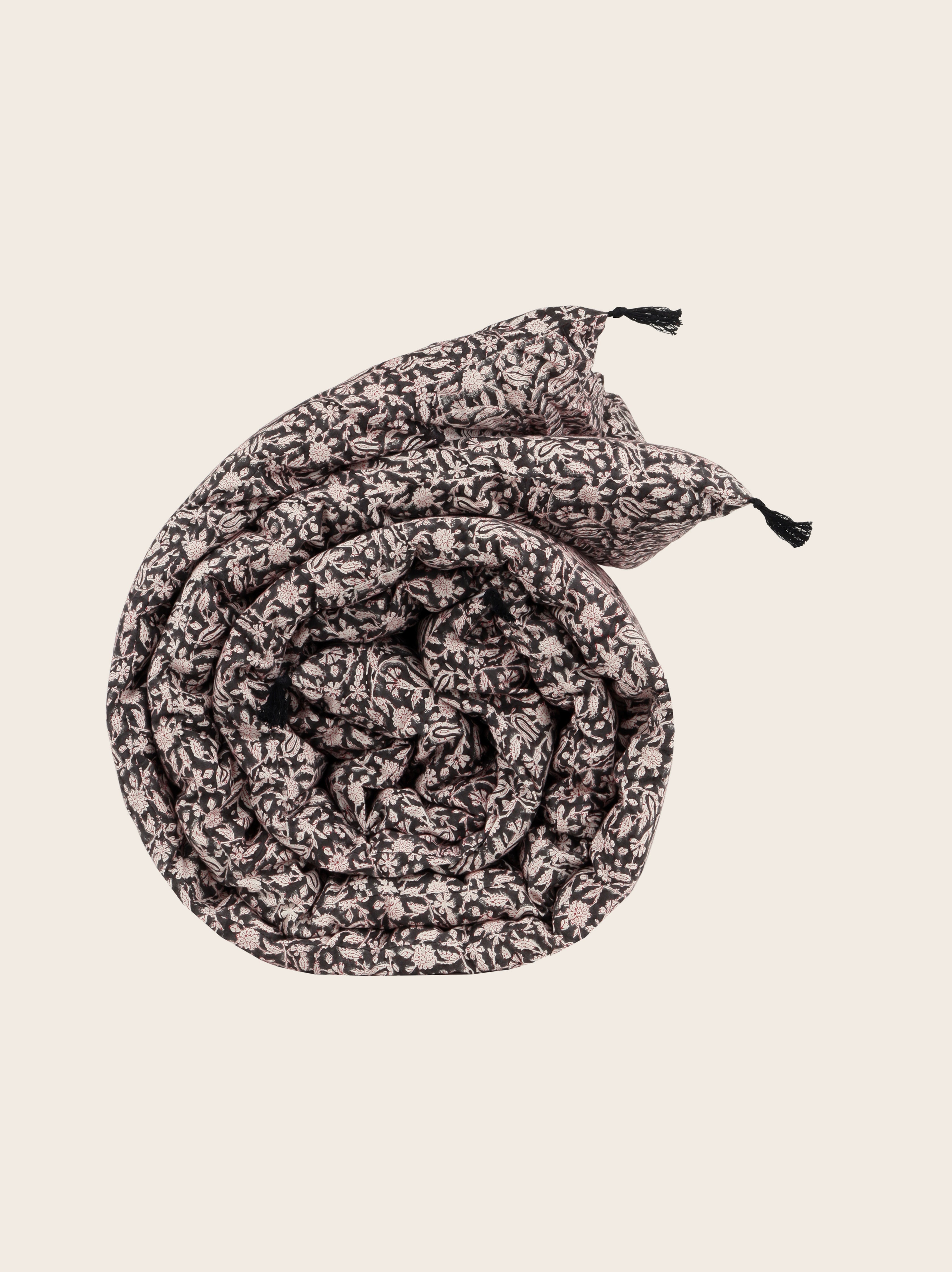 Courtepointe Tulipan en coton avec pompons signature 