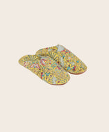 Chaussons Téthysen coton imprimé jaune à motifs colorés papilio curcuma