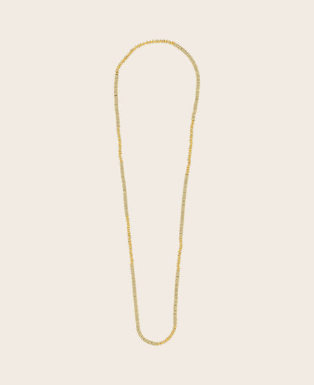 Sautoir perle or et coton