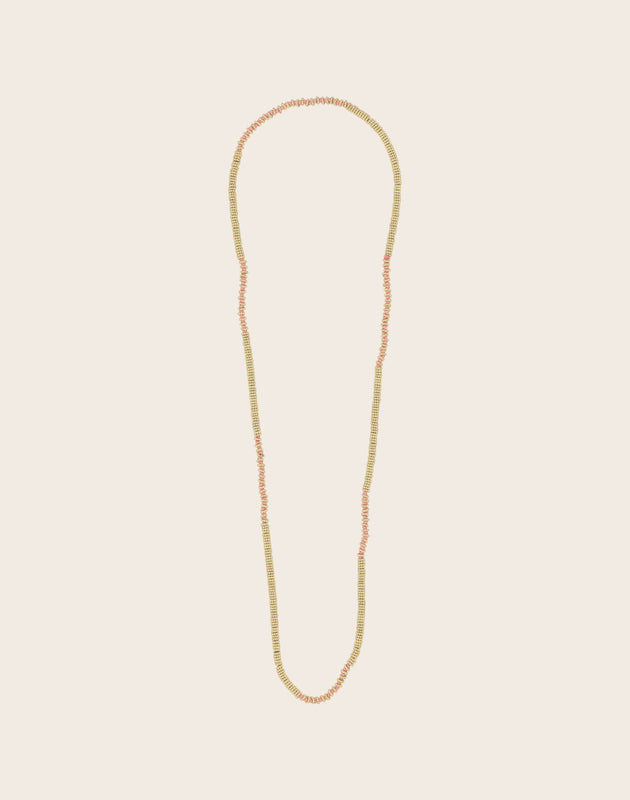 Sautoir perle or et coton