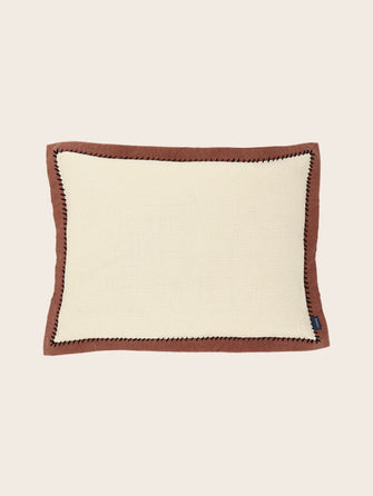 Housse de coussin Khadi Noir couleur Biscuit