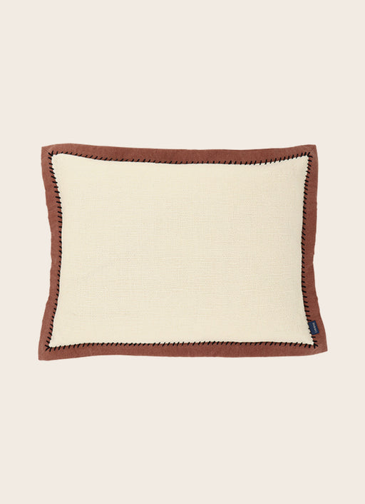 Housse de coussin Khadi Noir couleur Biscuit