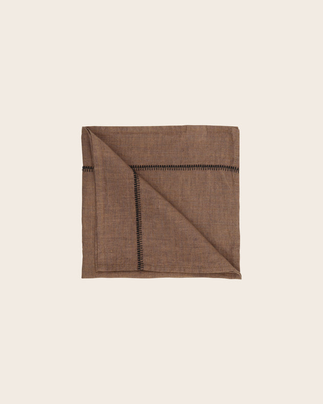 Serviette de table carrée Noé en lin lavé 