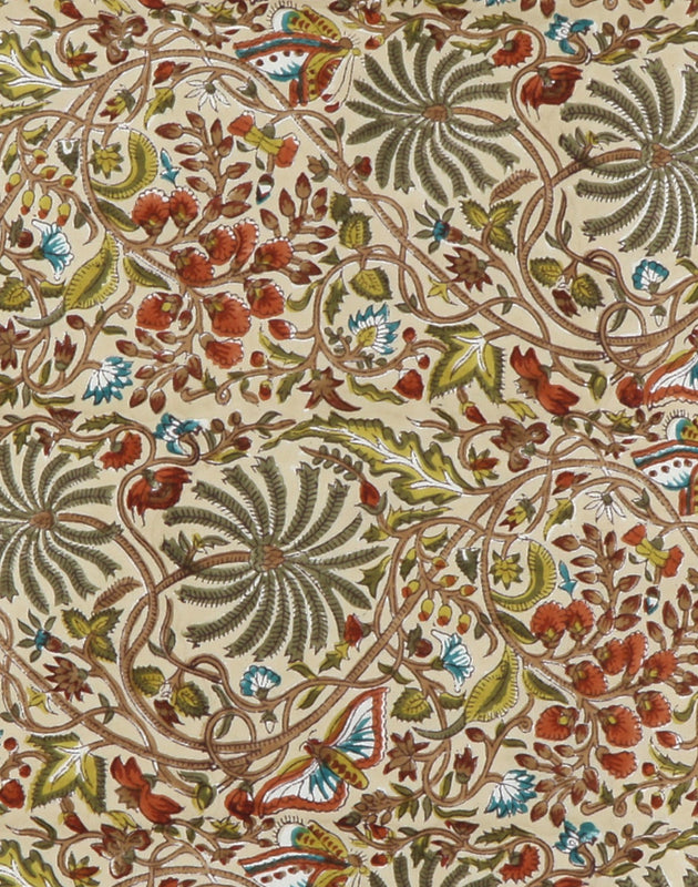 Détail du tissu Papilio motif végétal