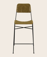 Chaise haute Murgi losange en coton tressé vert Havane 