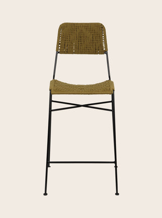 Chaise haute Murgi losange en coton tressé vert Havane 