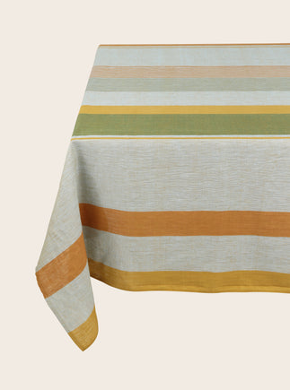 Nappe Soleo en lin à rayures colorées