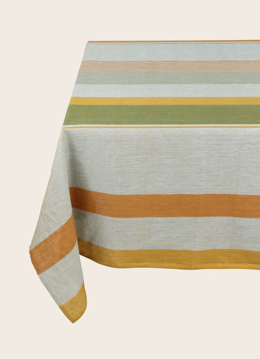 Nappe Soleo en lin à rayures colorées