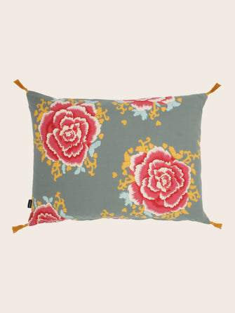 Housse de coussin aux motifs floraux sage