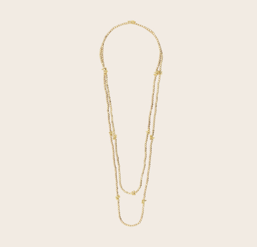 Sautoir perle fleurs