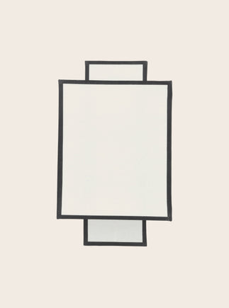 Applique murale en papier blanc avec des contours noirs