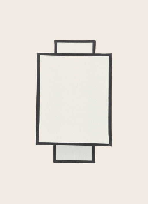 Applique murale en papier blanc avec des contours noirs