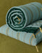 Sofa cover en coton et velours Noely coloris Celeste
