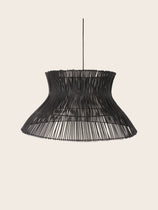 Grande Suspension Halo en rotin coloris noir