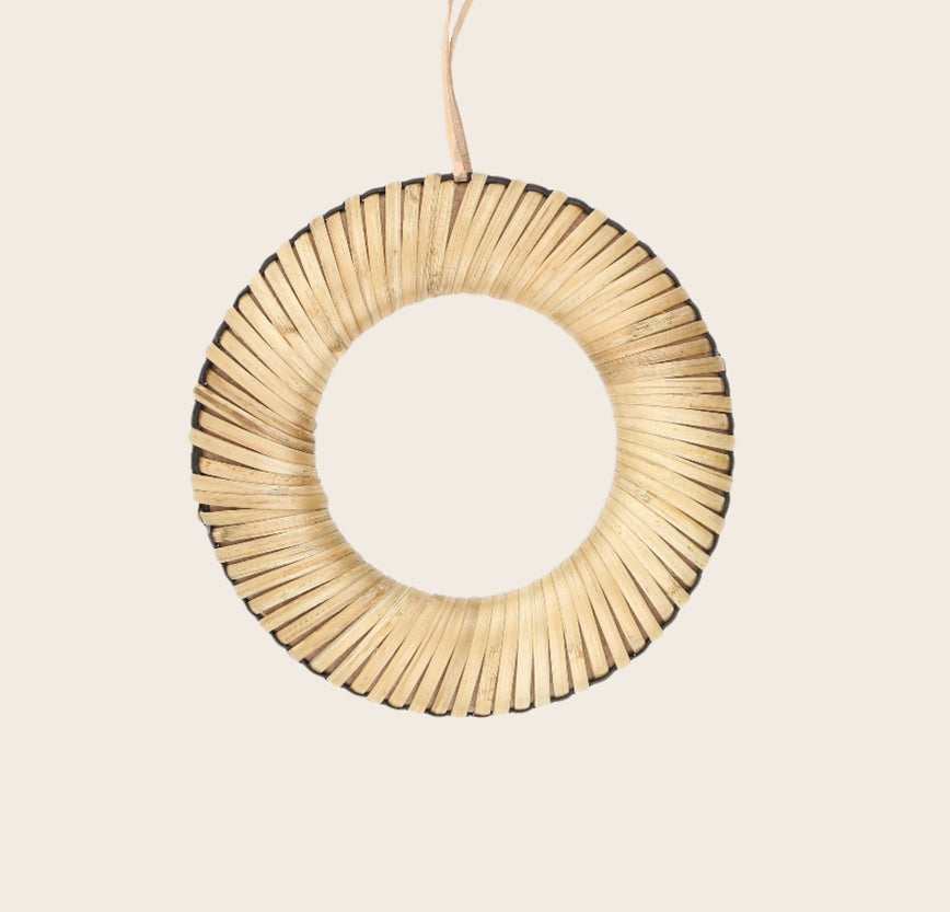 Dessous de plat en bois et bambou naturel et noir