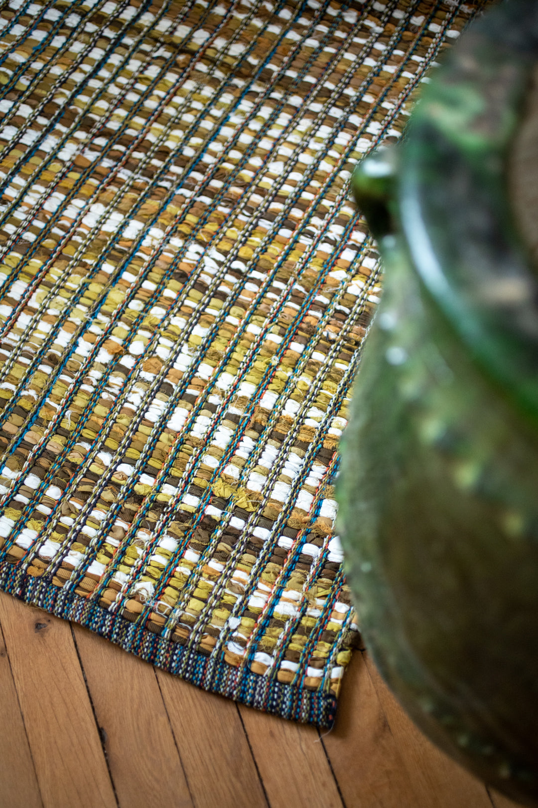 Tapis Lira Curcuma lirette de coton recyclé