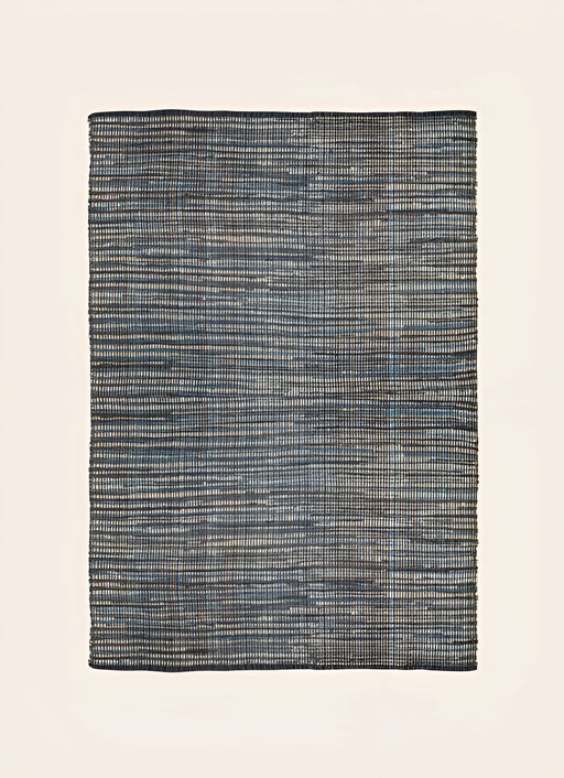 Grand Tapis Lira en coton couleur bleu Glacier