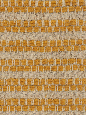Détail du tissu Phylo en jute et coton avec sa double rayure en fil de coton couleur Curcuma