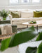 Idée de décoration pour un salon vert et blanc