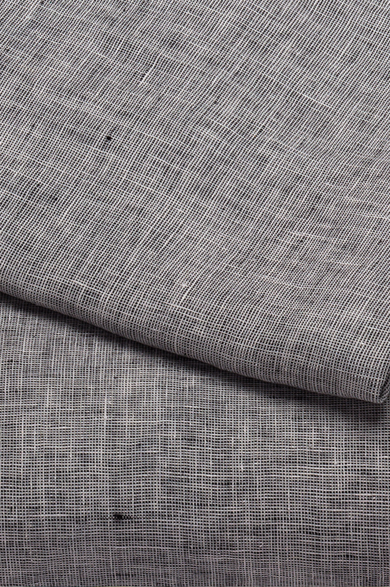 Linge de lit : housse de couette grise en lin Caravane