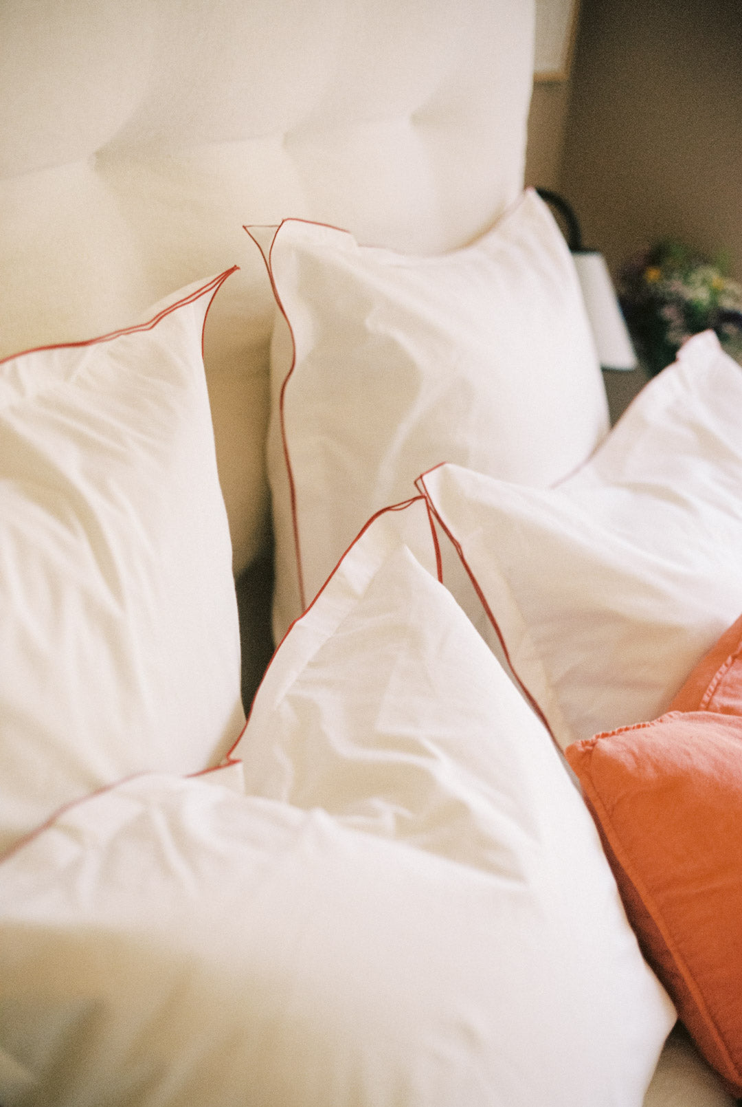 Taies d'oreiller blanches Bora en percale de coton biologique