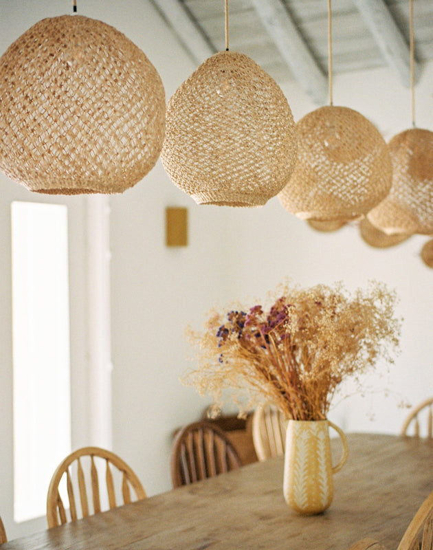 Luminaire : ensemble de quatre suspensions en fibre de bananier Balbi