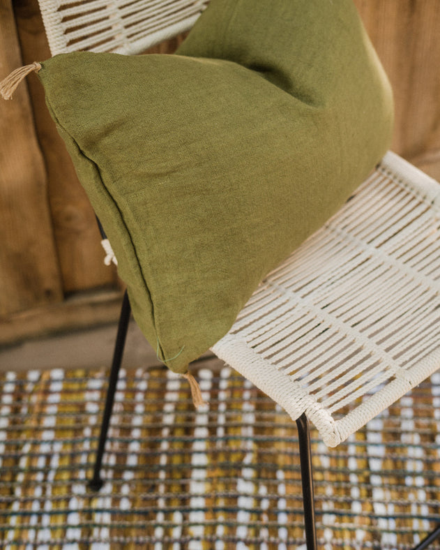 Tapis Lira lirette de coton recyclé et tissé à la main en Inde