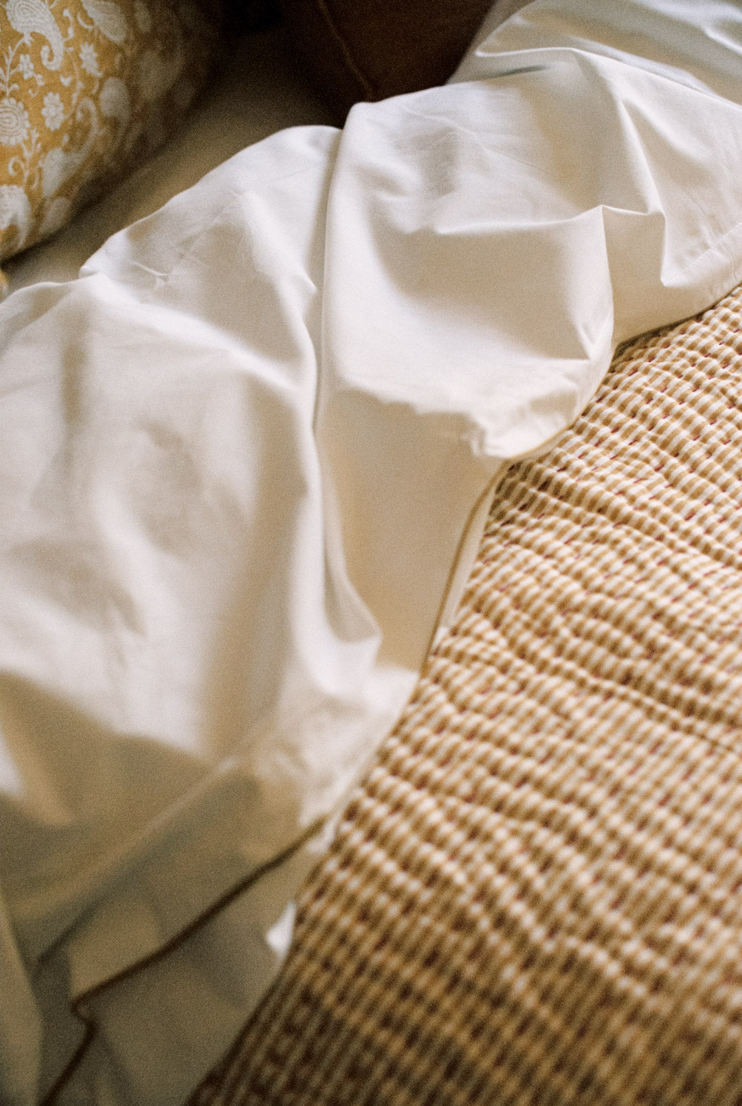 Linge de lit : housse de couette en percale de coton blanc