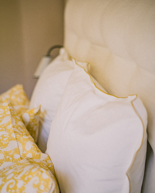 2 taies d'oreiller blanches en percale de coton biologique Bora