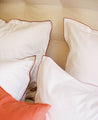 Literie : linge de lit en percale de coton bio blanc