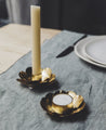 Bougeoir doré pour chandelles et petites bougies