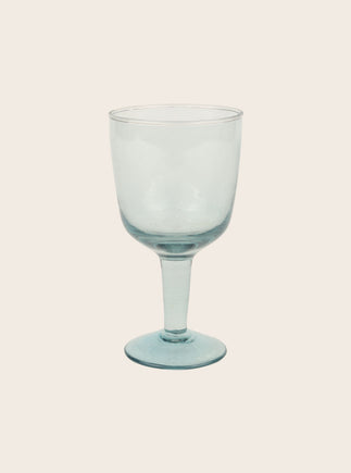 Verre à pied Hera en verre recyclé bleu