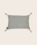 Coussin de nuque gris en lin lavé remplis de balles d'épeautre