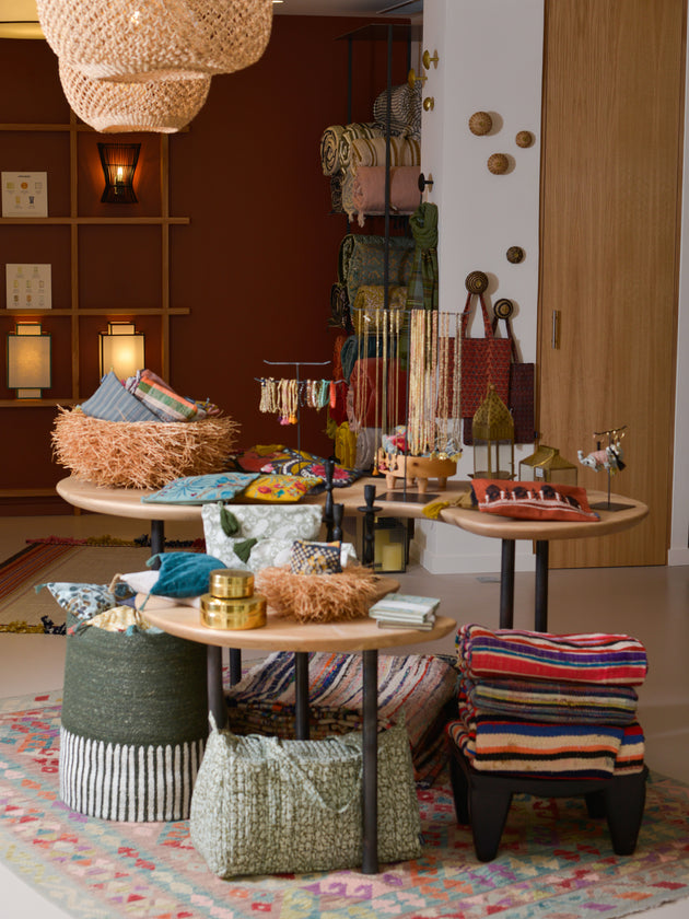 Grand tapis en laine coloré Saara 