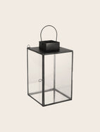 Lanternes élégantes en verre et acier brut noir Aladin