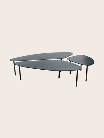 Table Basse Atoll en acier brut noir