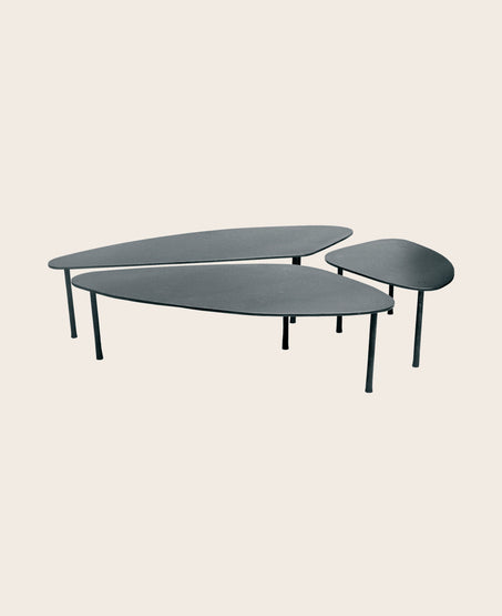 Table Basse Atoll en acier brut noir