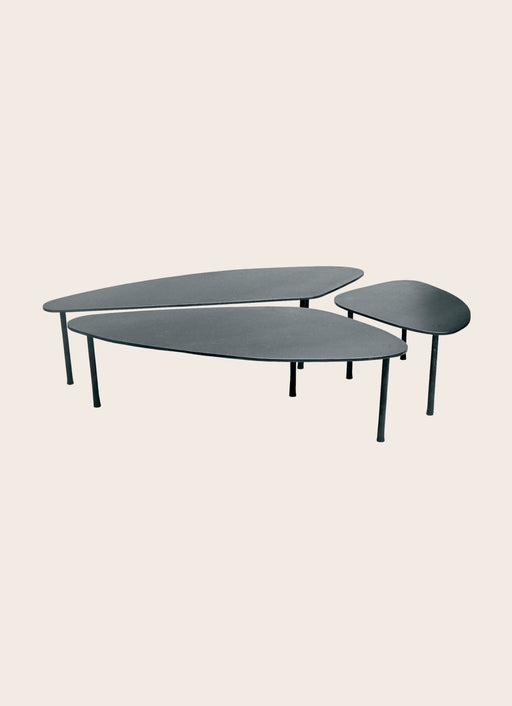 Table Basse Atoll en acier brut noir