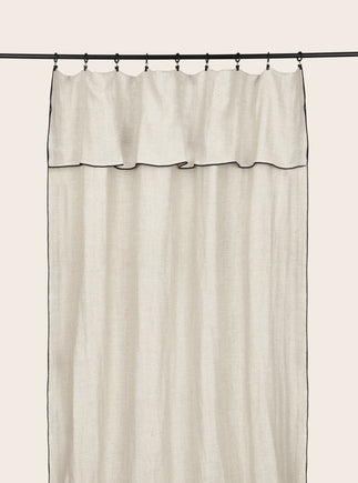 Rideau Luma en lin couleur Bise bourdon Noir