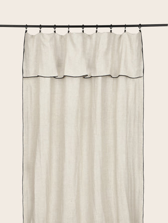 Rideau Luma en lin couleur Bise bourdon Noir