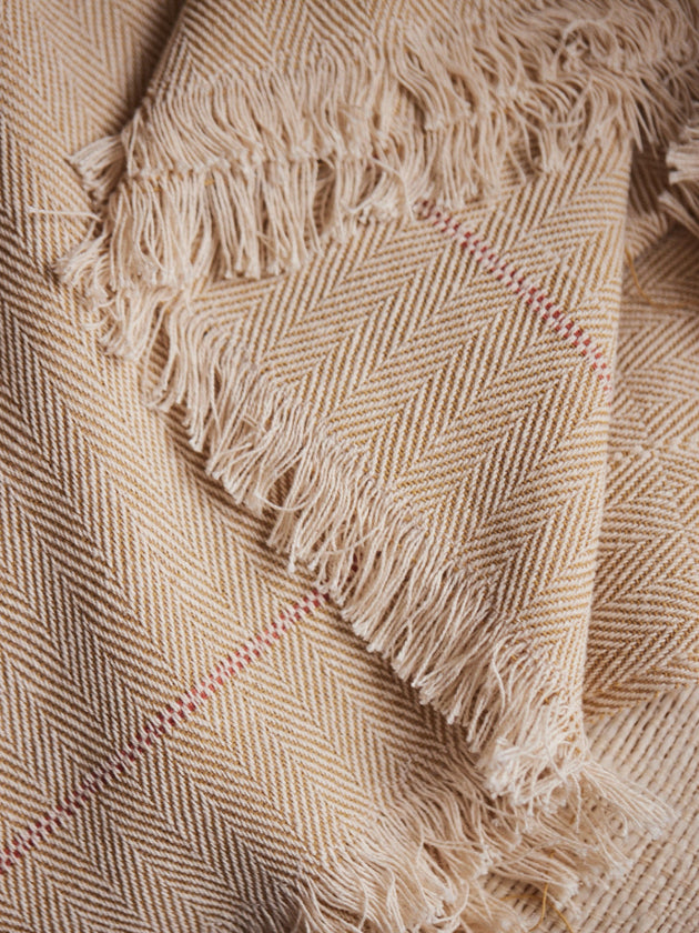 Plaid en coton Herringo au tissage chevrons