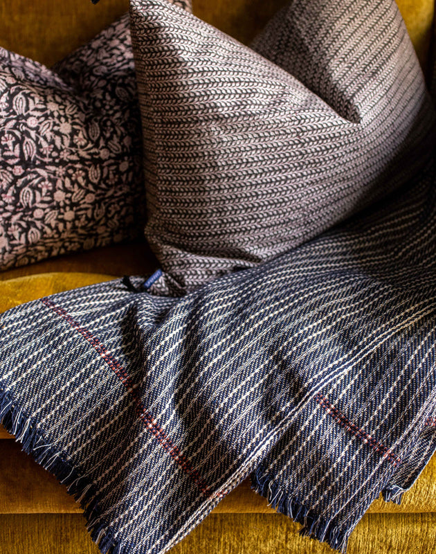 Plaid pour canapé à chevrons en coton Herringo