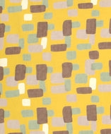 Tissu jaune curcuma à motifs Les petits papiers