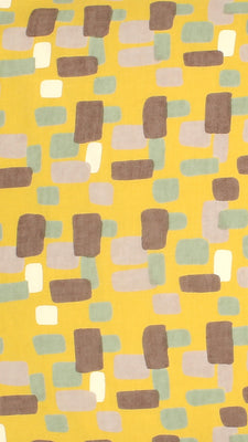 Tissu jaune curcuma à motifs Les petits papiers