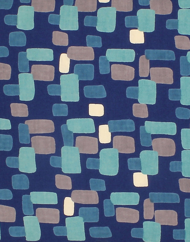 Tissu bleu à motif les petits papiers